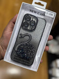 Glitter Swan Quicksand Phone Case, for (IPHONE 16 AND 16 PRO)