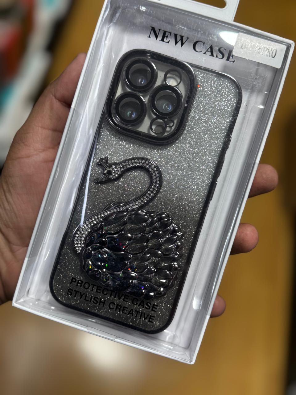Glitter Swan Quicksand Phone Case, for (IPHONE 16 AND 16 PRO)