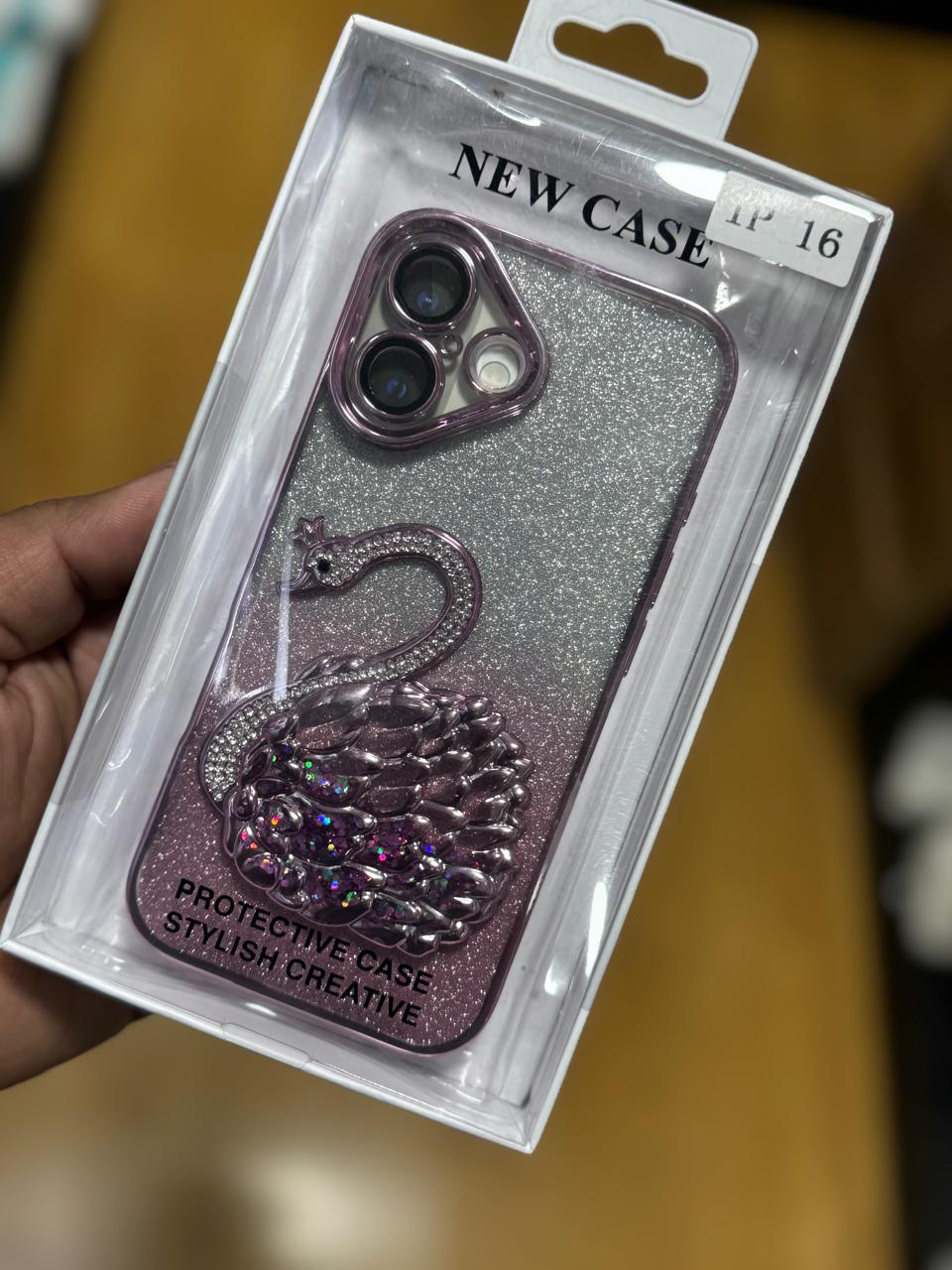 Glitter Swan Quicksand Phone Case, for (IPHONE 16 AND 16 PRO)